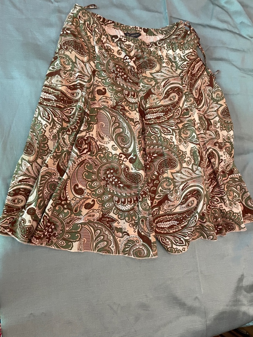 Banana Republic Paisley A-Line Skirt in Green and Brown